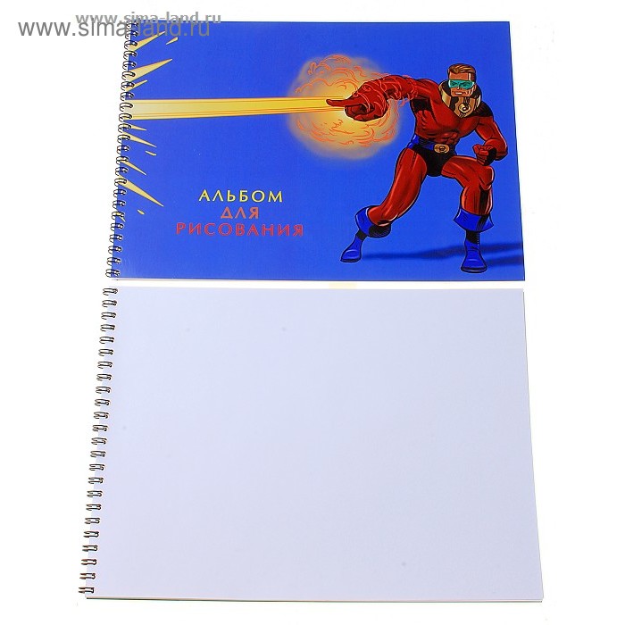 Альбом для рисования А4, 20 листов на гребне "Супермен" - Фото 1