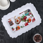 Поднос пластиковый «Ранний завтрак», 37,5×35×2 см, цвет МИКС - Фото 6