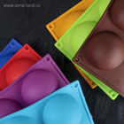 Форма для выпечки Доляна «Полусфера», силикон, 29.5×17 см, 5 ячеек, d=8 см, МИКС - Фото 10