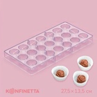 Форма для конфет и шоколада KONFINETTA «Роза», 27.5×13.5×3 см, 21 ячейка, прозрачная - Фото 1