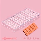 Форма для шоколада KONFINETTA «Плитка», 27×13.5×2.5 см, 4 ячейки, пластик, прозрачная - Фото 8