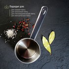 Ковш «Базис», 450 мл, d=10 см, с мерной шкалой, металлическая ручка, нержавеющая сталь - Фото 6