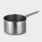 Ковш «Базис», 1.2 л, d=16 см, с мерной шкалой, металлическая ручка, нержавеющая сталь - Фото 1