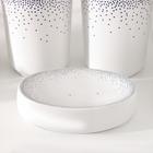 Набор аксессуаров для ванной комнаты «Брызги», 4 предмета (дозатор 300 мл, мыльница, 2 стакана), цвет белый - фото 20888141