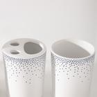 Набор аксессуаров для ванной комнаты «Брызги», 4 предмета (дозатор 300 мл, мыльница, 2 стакана), цвет белый - фото 20888142