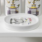 Аксессуары для ванной «Клетка», 4 предмета, дозатор 300 мл, мыльница, 2 стакана, белые - Фото 2