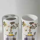 Аксессуары для ванной «Клетка», 4 предмета, дозатор 300 мл, мыльница, 2 стакана, белые - Фото 3