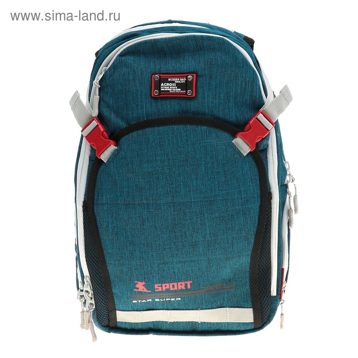 Рюкзак молодёжный Across AC18-ER 40 х 30 х 15 см, эргономичная спинка, синий/серый - Фото 1