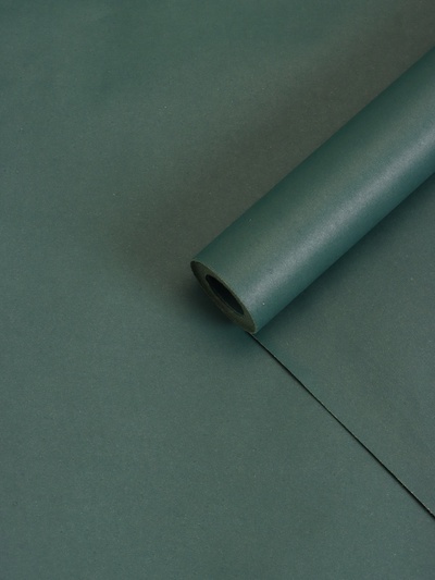 Бумага для декора и флористики, крафт, «Изумрудная», зеленая, двусторонняя, однотонная, рулон 1 шт., 0.68×10±5% м