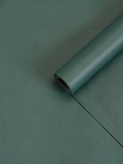 Бумага для декора и флористики, крафт, «Изумрудная», зеленая, двусторонняя, однотонная, рулон 1 шт., 0.68×10±5% м