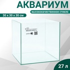 Аквариум «Куб» без покровного стекла, 27 л, 30×30×30 см, бесцветный шов - Фото 1