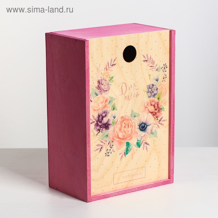 Ящик подарочный деревянный «С любовью», 20 × 30 × 12 см - Фото 1