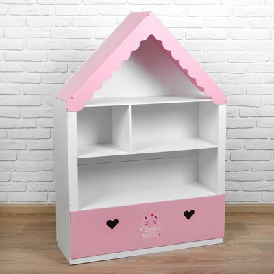 Кукольный домик "С полочками" розовый, 90 × 130 × 30 см, полка: 18,5 см