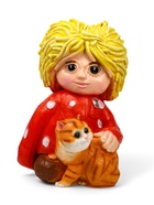 Садовая фигура из полистоуна «Домовой с котом», 39×26×28 см - Фото 4