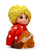 Садовая фигура из полистоуна «Домовой с котом», 39×26×28 см - Фото 5