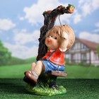 Садовая фигура "Мальчик на качелях" 44см - Фото 2