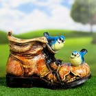 Фигурное кашпо "Ботинок с двумя птичками" 18х14см - Фото 3