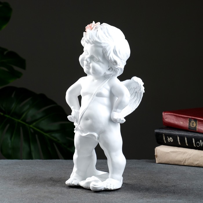 Фигура "Ангел - веселый малыш" перламутровая, 11,5х32,5х16см - фото 1912180207