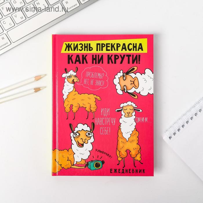 Ежедневник "Жизнь прекрасна, как ни крути!", твёрдая обложка, А5, 160 листов - Фото 1