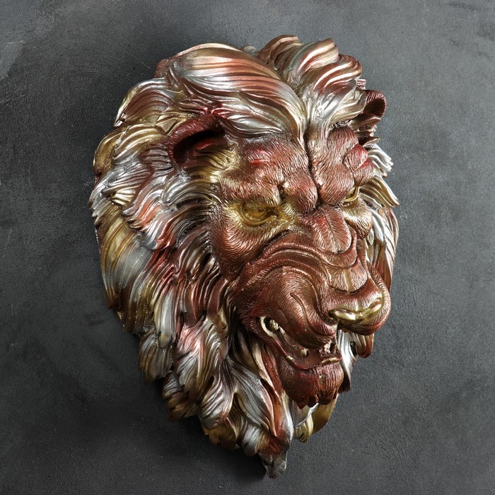 Подвесной декор "Голова льва" бронза, 23х35х52см МИКС - фото 1886353119