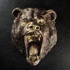 Подвесной декор "Голова медведя" бронза, 24х35х42см - фото 8435290