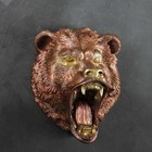 Подвесной декор "Голова медведя" бронза, 24х35х42см - фото 8435294
