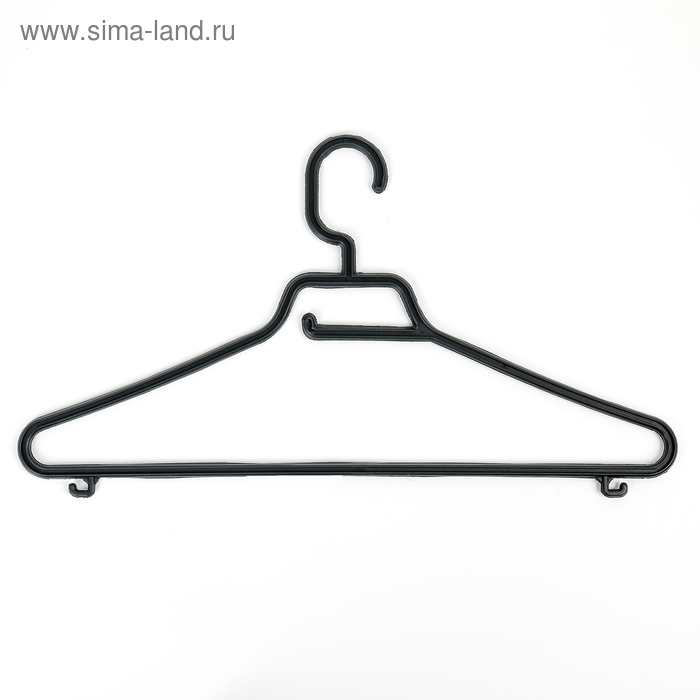 Набор вешалок для одежды, размер 48-50, 3 шт, цвет чёрный - Фото 1