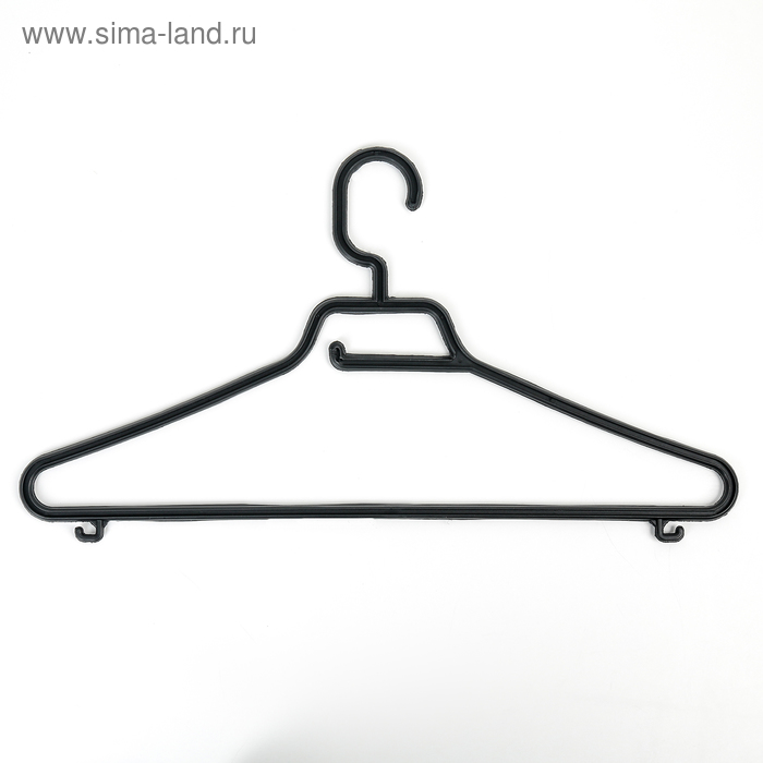 Набор вешалок для одежды, размер 48-50, 5 шт, цвет чёрный - Фото 1