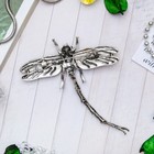 Брошь «Стрекоза» кордулегастр, цвет зеленый в черненом серебре - Фото 3