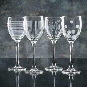 Набор стеклянных бокалов для вина «Лаунж клаб», 250 мл, 4 шт