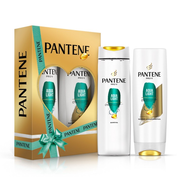 Подарочный набор Pantene: шампунь Aqua Light, 250 мл + бальзам-ополаскиватель, 200 мл - Фото 1