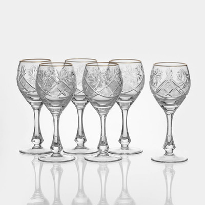 Набор фужеров хрустальных для вина «Мельница», 250 мл, 6 шт