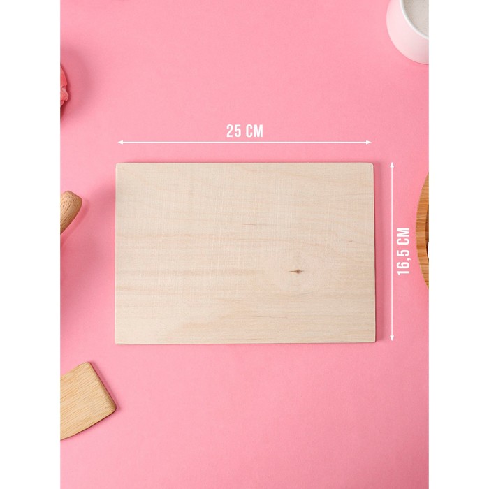 Доска разделочная деревянная «Цветочная корзинка», 23,5×16,5×0,5 см - фото 1906969791