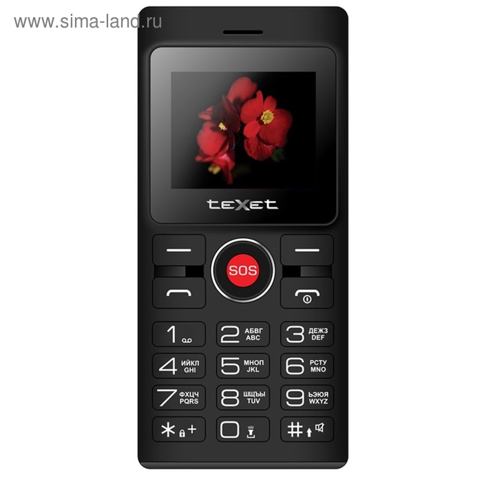 Сотовый телефон Texet TM-106, 160x128, слот MicroSD, 800мАч, 2 SIM, черный - Фото 1