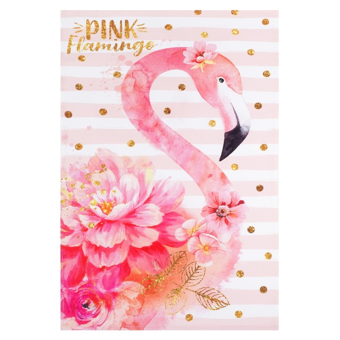 Полотенце "Этель" Pink flamingo 40х67 см, 100% хлопок, саржа 190 гр/м2 - фото 1908427625