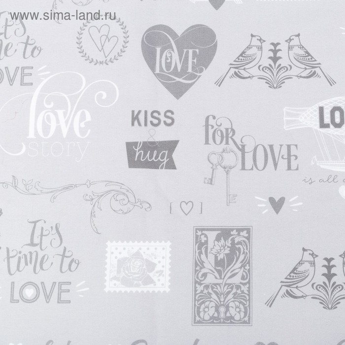 Скатерть «Этель» Love, 180×147 см, 100% хлопок, саржа 190 г/м²