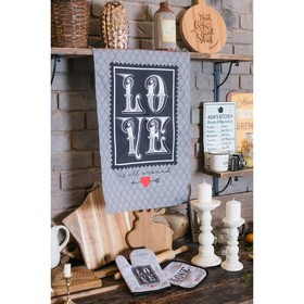 Полотенце «Этель» Love is all around, 40×67 см, 100% хлопок, саржа 190 г/м²