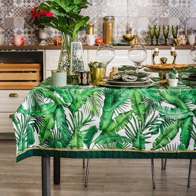Скатерть Этель «Тропики» 180×147 см, 100% хлопок, саржа 190 г/м²