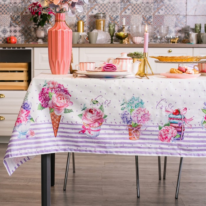 Скатерть «Этель» Сладости 220×147 см, 100% хлопок, репс 210 г/м² - Фото 1