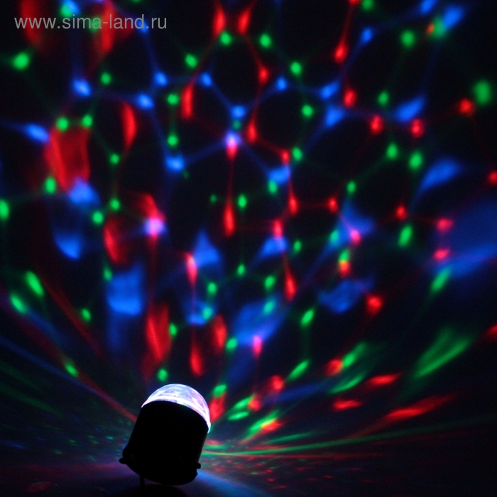 УЦЕНКА Световой прибор «Хрустальный шар», 7.5 см, свечение RGB, 220 В, чёрный - Фото 1