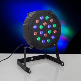 УЦЕНКА Прожектор для сцены 18 Вт, 18 LED, 220 В, провод 1 м, DMX-управление, свечение RGBВт 4086832