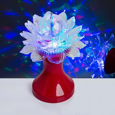 Световой прибор «Цветок» 12.5 см, свечение RGB, 220 В, красный, УЦЕНКА