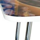 Стол прямоугольный с фп Кофе-4, 1000х600х757, столешница стеклянная/Чайка хром - Фото 4