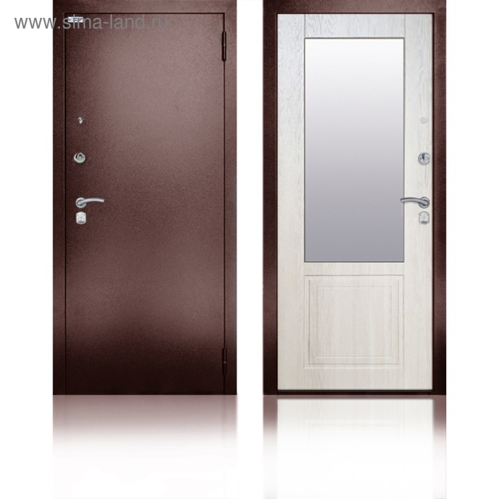 Входная дверь «Гала Ларче», 870 × 2050 мм, левая, цвет ларче светлый, зеркало - Фото 1