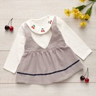 Платье для девочки MINAKU «Вишенки», вид 1, рост 92-98 см, цвет серый/белый - Фото 1