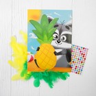 Набор для творчества. Аппликация перьями и стразами «Енот» 14,8 х 21 см - Фото 2