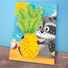 Набор для творчества. Аппликация перьями и стразами «Енот» 14,8 х 21 см - Фото 6