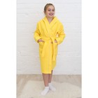 Халат для девочки, рост 152 см, лимонный, вафля - фото 298124600