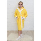Халат для девочки, рост 152 см, лимонный, вафля - фото 298124632