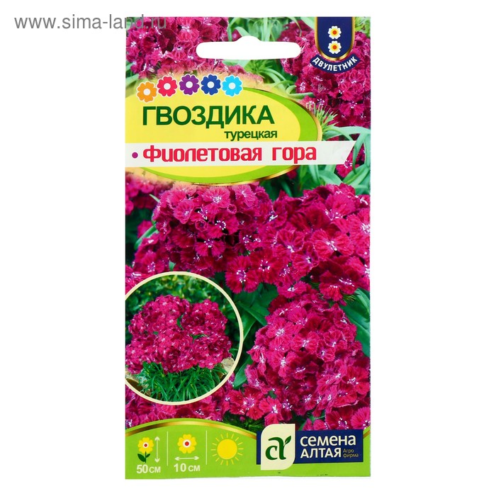 Семена цветов Гвоздика "Фиолетовая гора", турецкая, 0,2 г - Фото 1